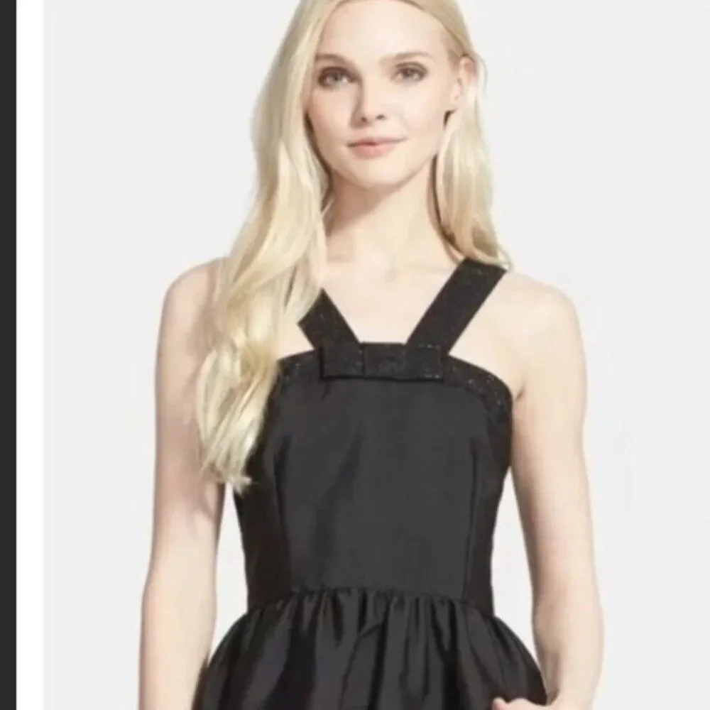 Kate Spade ‘Pave Fit and Flare’ Black Formal Dress with gemmed bow ~ Size: 8